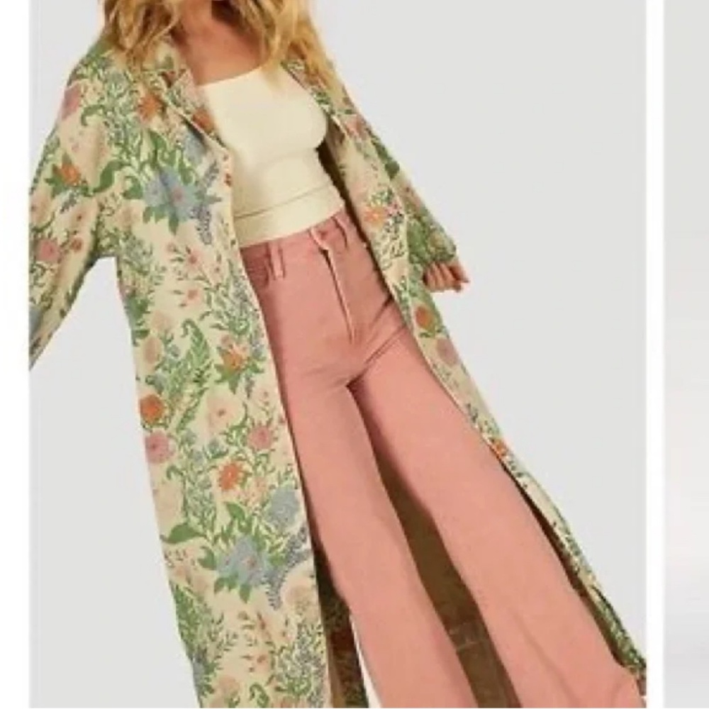 Free People Wrangler poppy floral duster jacket